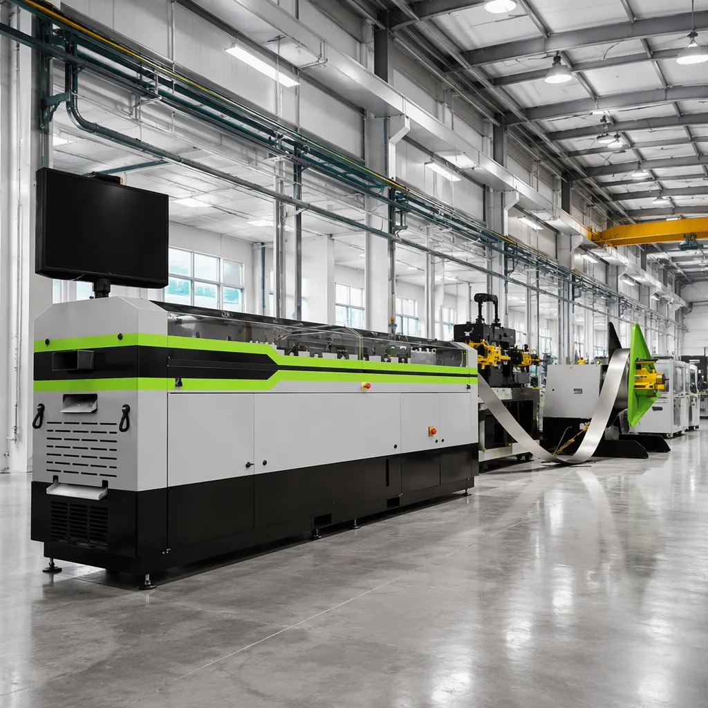 MODURA factory production line showing steel frame modules moving through assembly stations